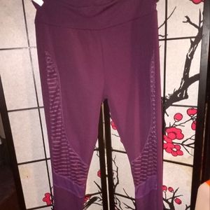 Women's 3X AQ Sport Mesh Accented Leggings EUC
